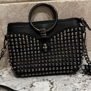 Skull leather MW Black Studded Women's Crossbody
